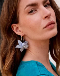 Boucles d’oreilles fleur bleue-Polin et moi Best