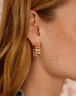 Créoles dorées Moi-Polin et moi Clearance