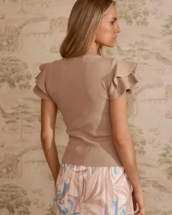 Haut à volants à manches Jordils-Polin et moi Clearance