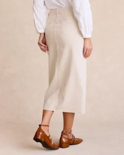 Jupe en jean avec boutons latéraux-Polin et moi Hot