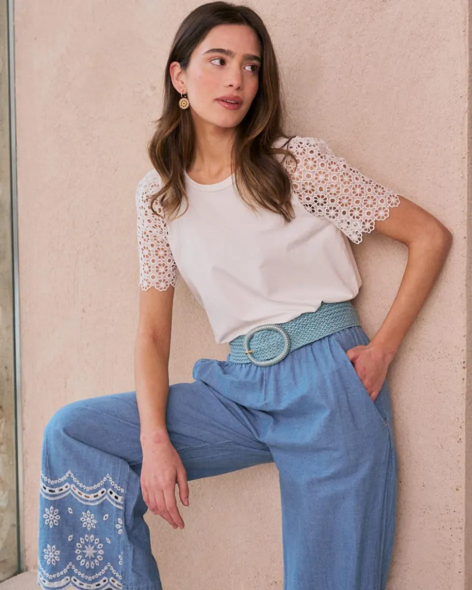 T-shirt à manches en dentelle Inara-Polin et moi Hot