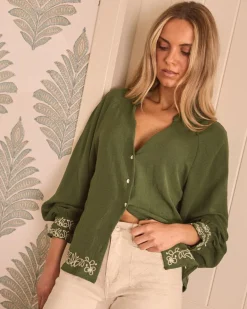 Vivi Green Blouse-Polin et moi Online