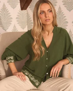 Vivi Green Blouse-Polin et moi Online