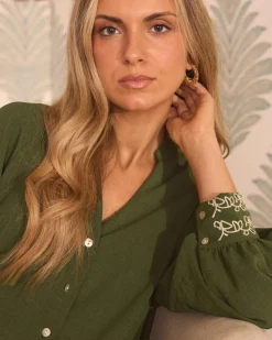 Vivi Green Blouse-Polin et moi Online